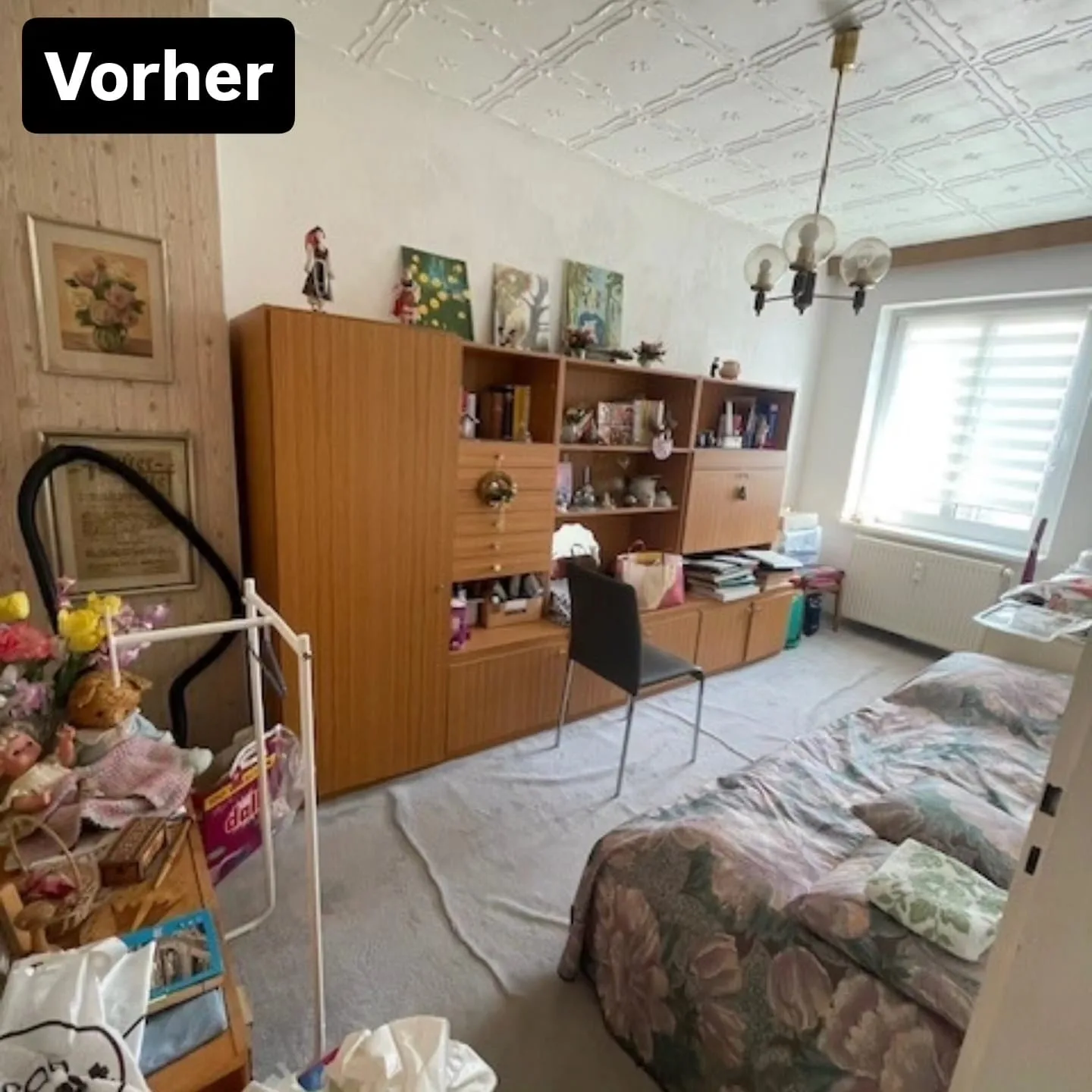 Nachher: Geräumtes Schlafzimmer
